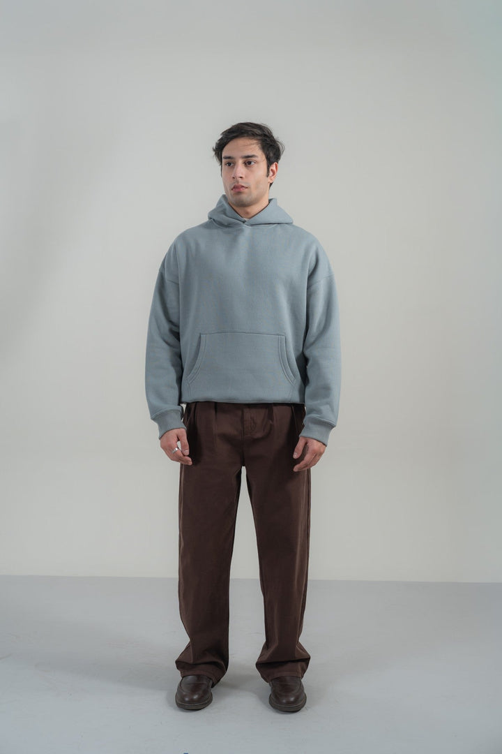 Natural Grey Printed Hoodie