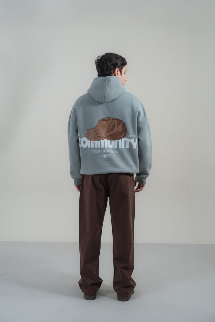 Natural Grey Printed Hoodie