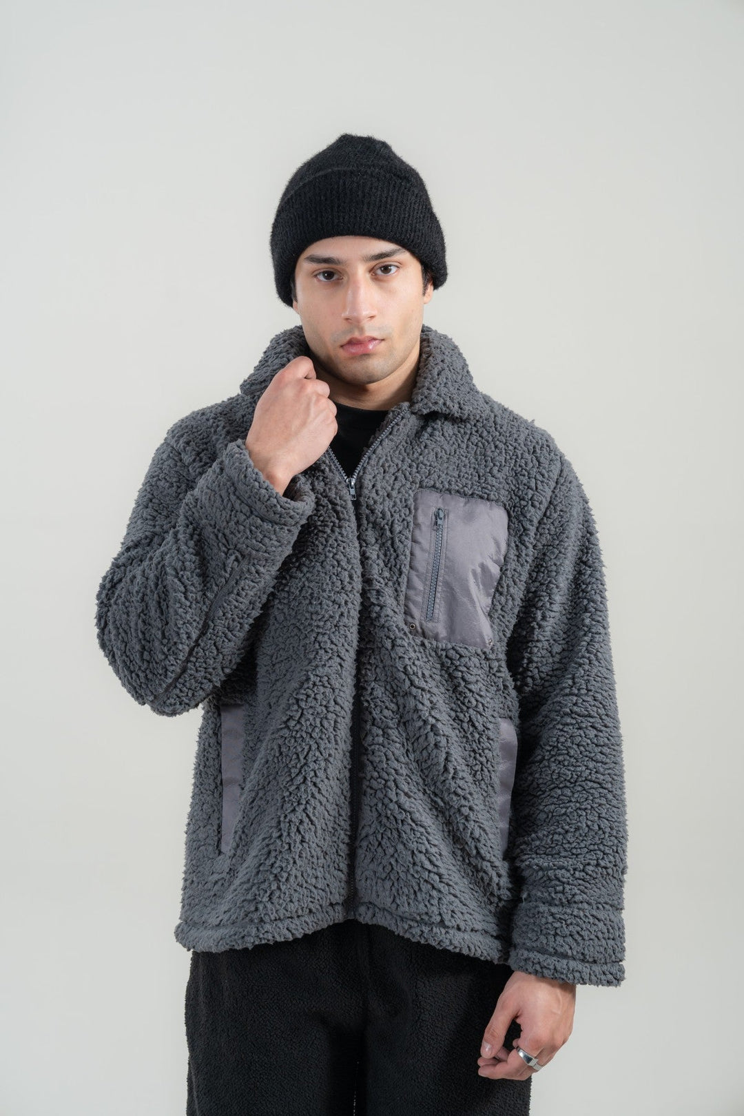 Cloud Grey Sherpa Jacket