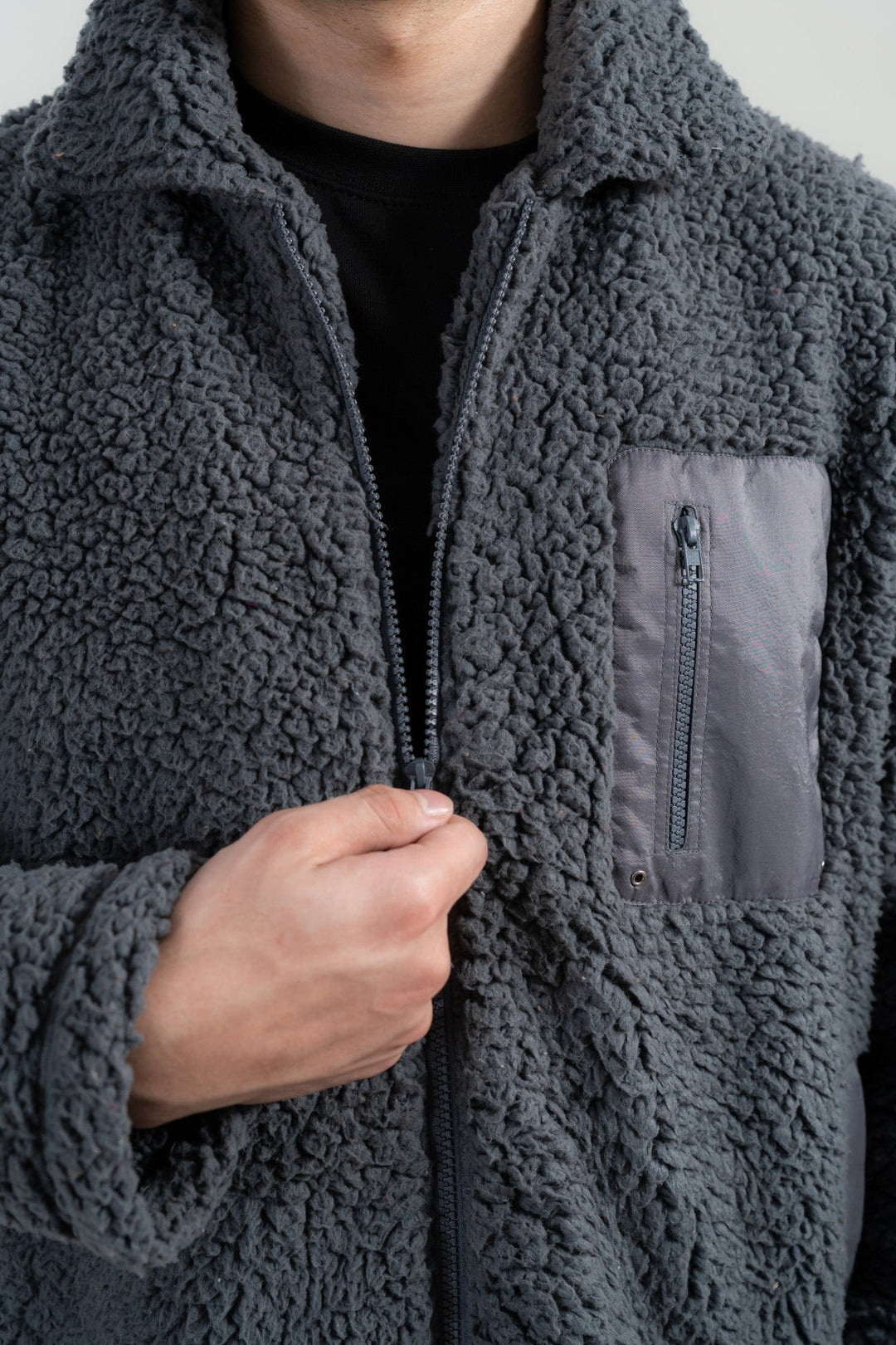 Cloud Grey Sherpa Jacket