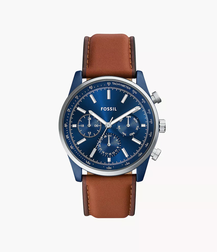 FOSSIL Sullivan Multifunction Brown Leather Watch BQ2512