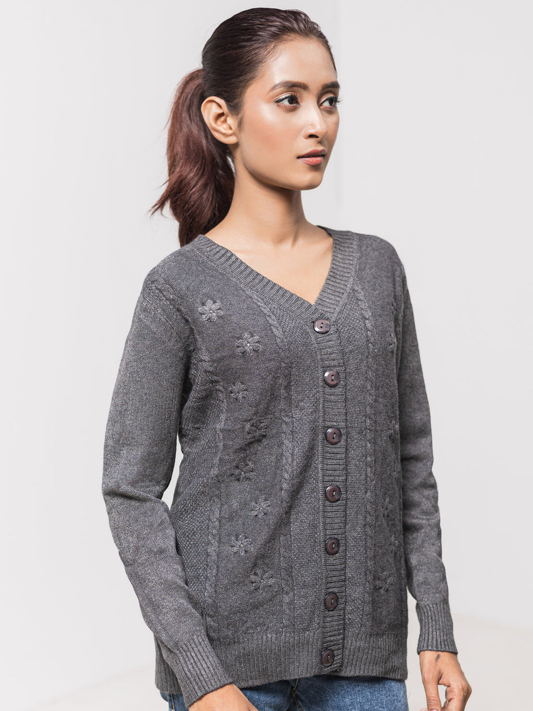 Oxford Ladies F/S Cardigan J-411