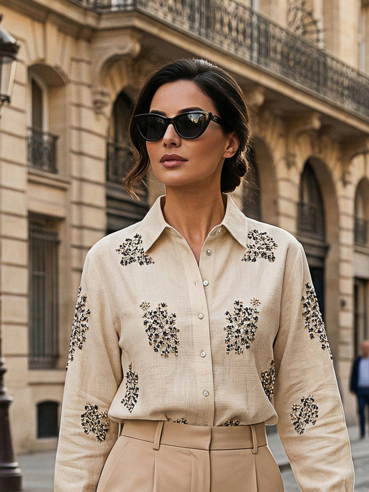 Beige Embelished Shacket