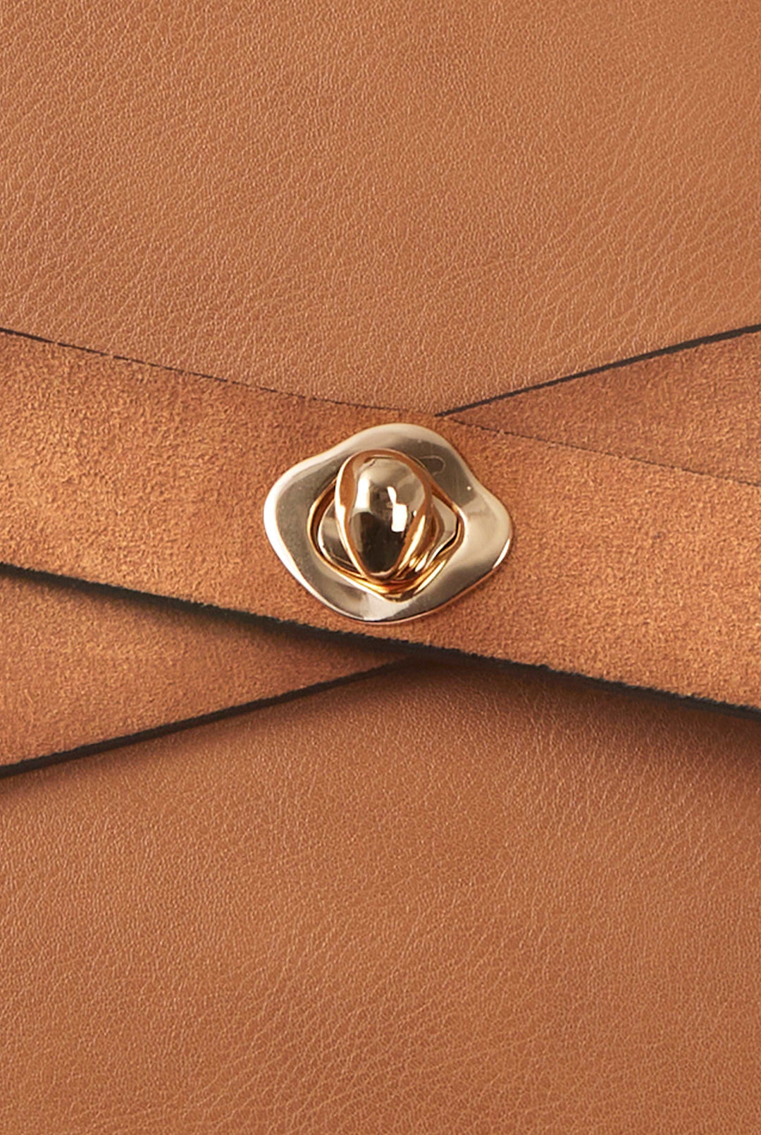 Clementine Camel Molten Turnlock Belted Tote