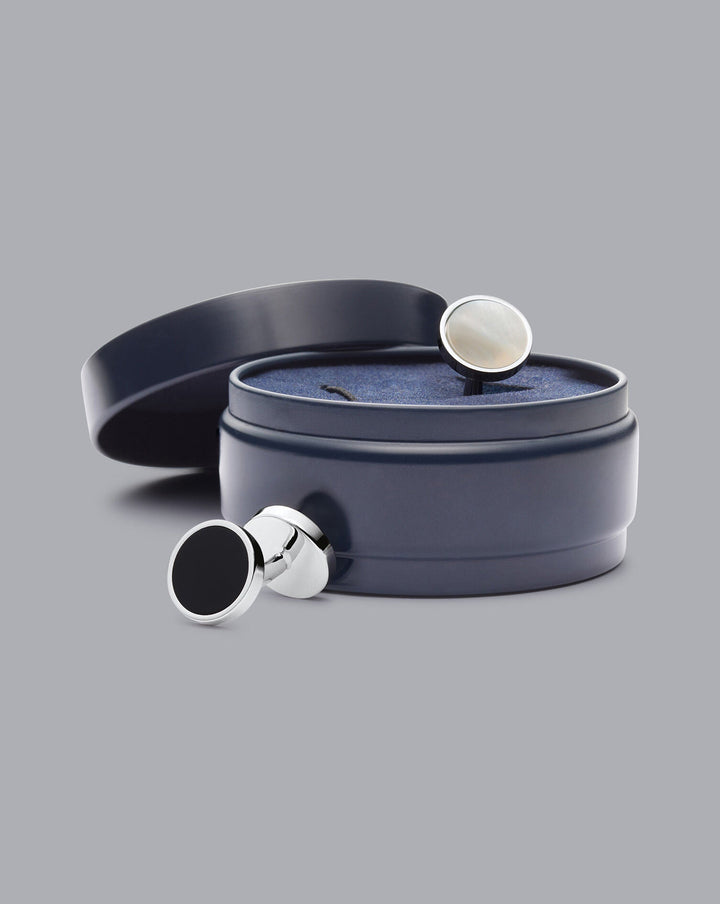 Mother Of Pearl And Onyx Evening Cufflink