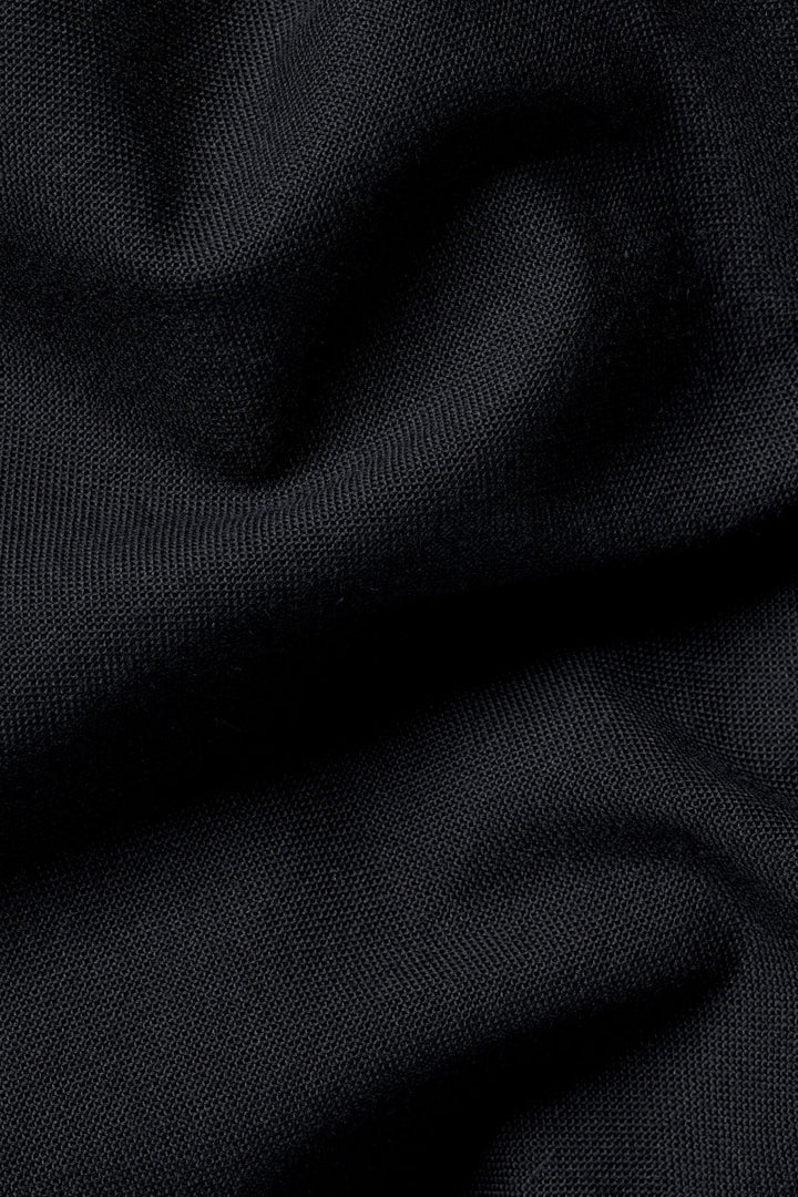 Black Button-Down Stretch Washed Oxford Slim Fit Shirt