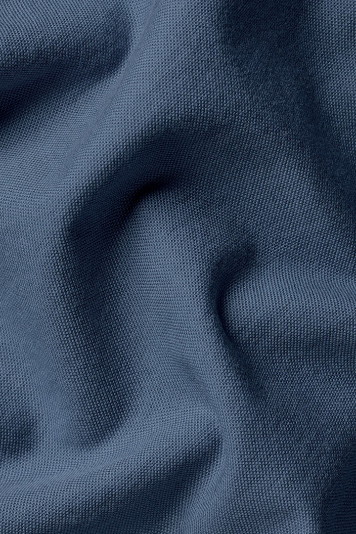 Airforce Blue Button-Down Stretch Washed Oxford Slim Fit Shirt