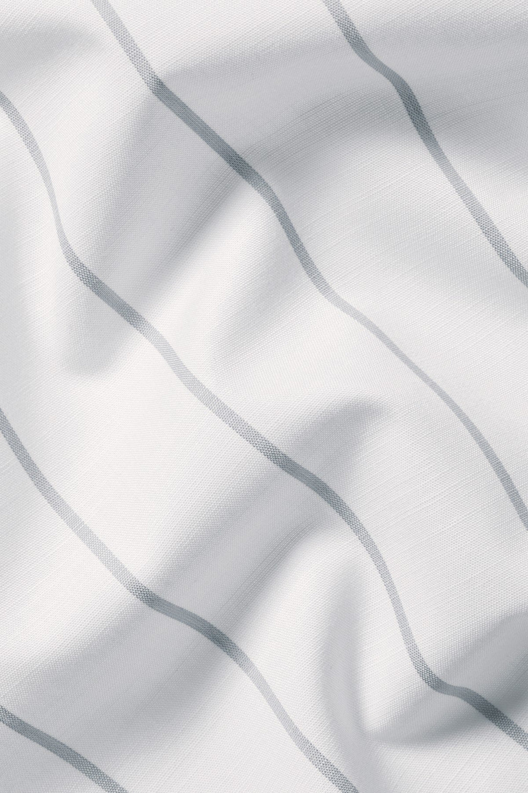 White & Blue Pinstripe Non-Iron Stretch Poplin Slub Ss Sf Shirt