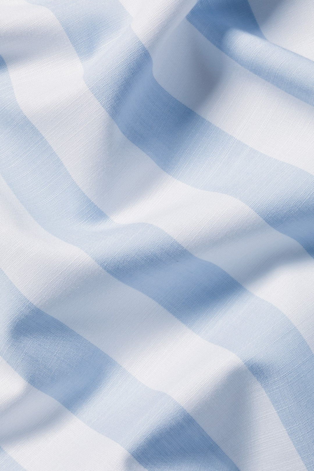 Sky Blue Wide Stripe Non-Iron Stretch Poplin Slub Ss Sf Shirt