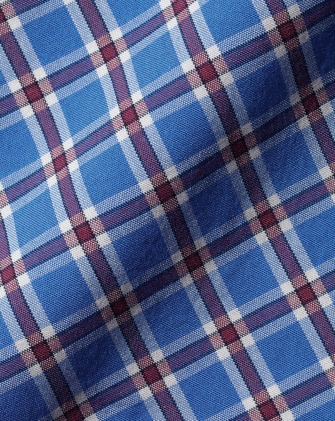 Charles Tyrwhitt Cornflower Blue Check Slim Fit Non-Iron Stretch Poplin Shirt
