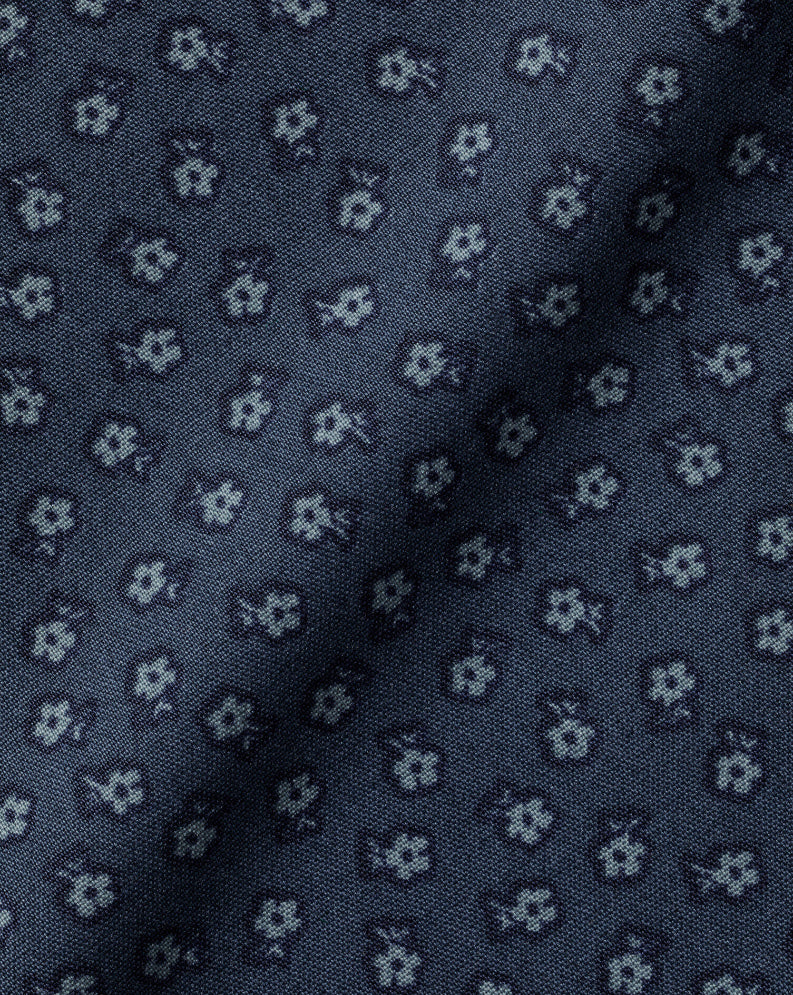 CT Petrol Blue Midi Floral Casual Print Non-Iron Slim Fit Shirt CSN0448PET
