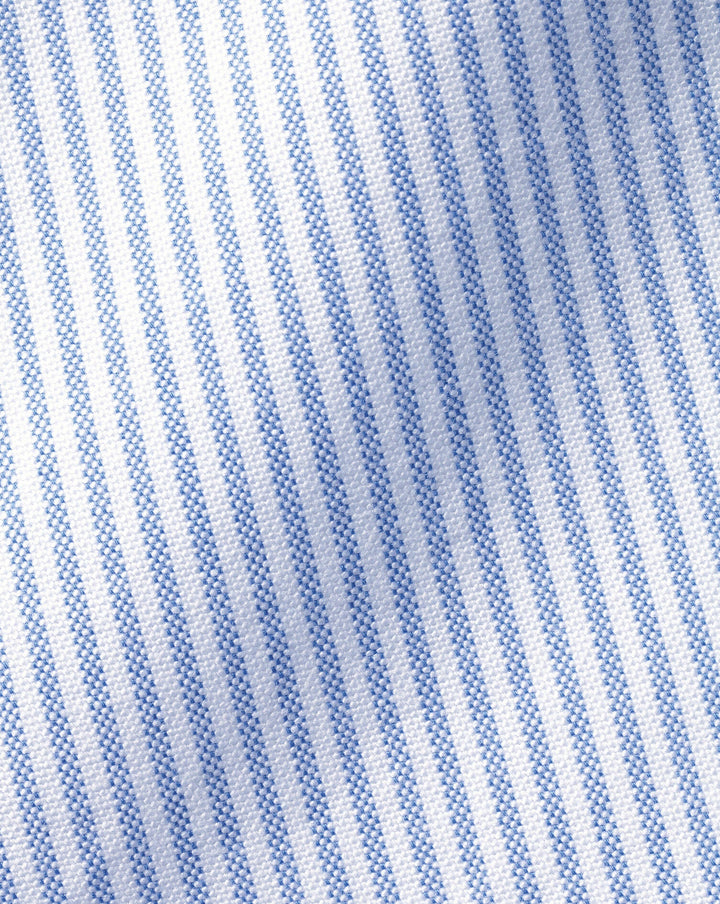 Charles Tyrwhitt Ocean Blue Stripe Slim Fit Button-Down Washed Oxford Shirt