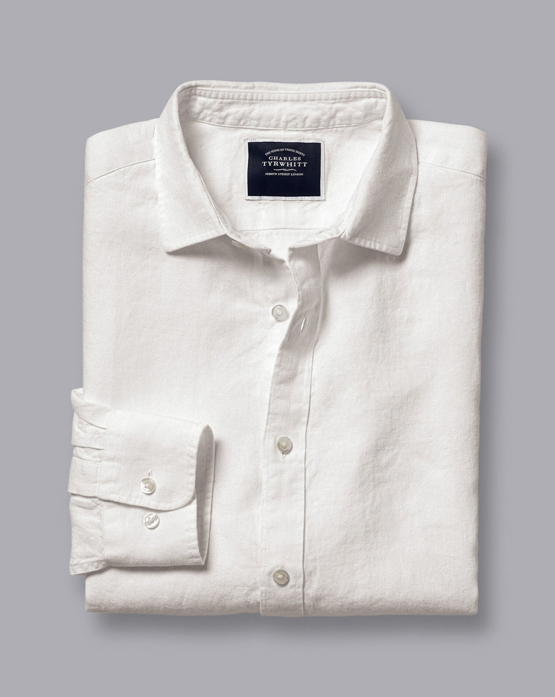 White Plain Slim Fit Pure Linen Shirt