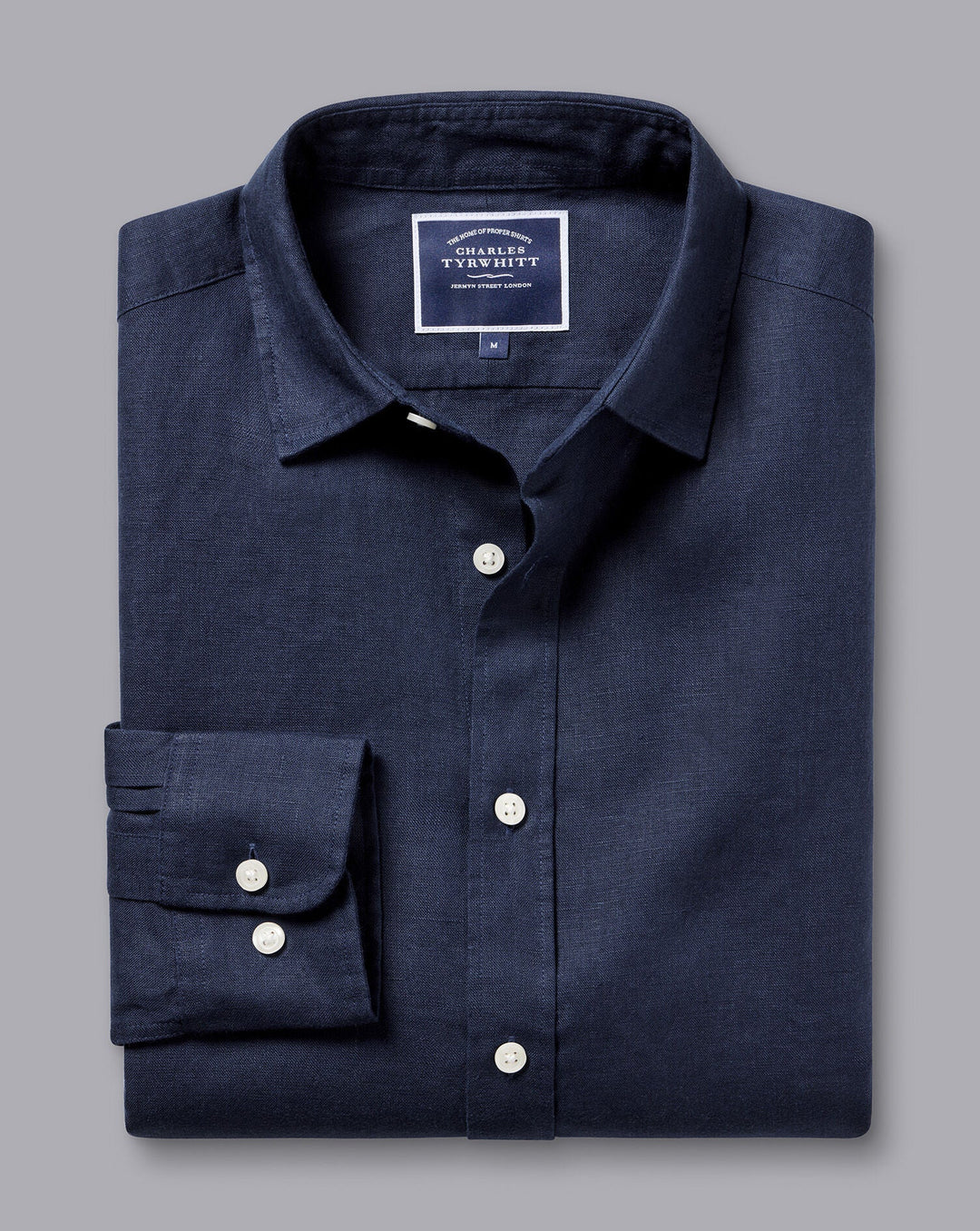 Navy Blue Pure Linen Extra Slim Fit Shirt