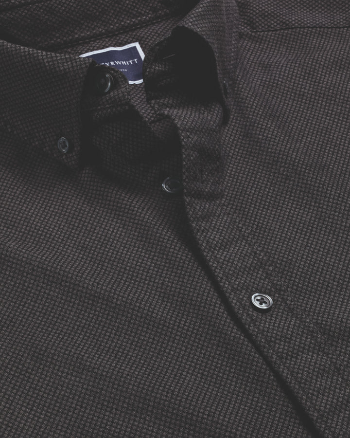 CT Charcoal Grey Dobby Flannel Slim Fit Shirt CSR2082CHA