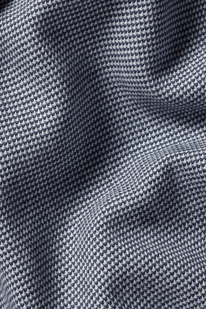 Airforce Blue Puppytooth Dobby Flannel Slim Fit Shirt