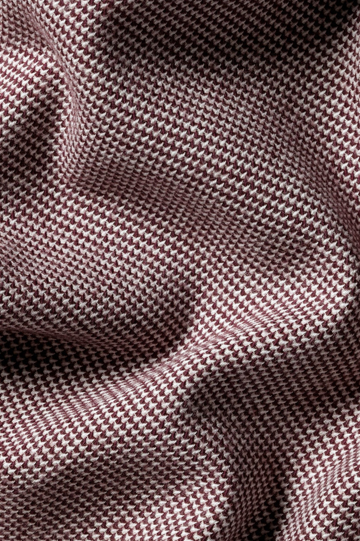 Claret Pink Puppytooth Dobby Flannel Slim Fit Shirt