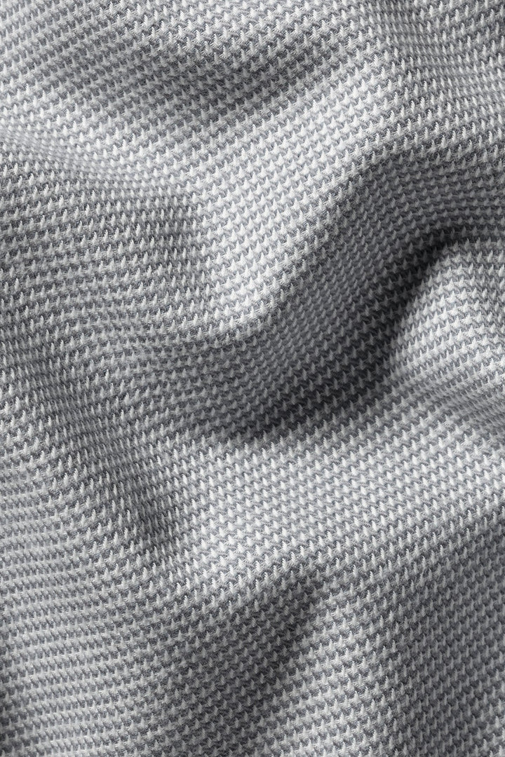 Light Grey Puppytooth Dobby Flannel Slim Fit Shirt