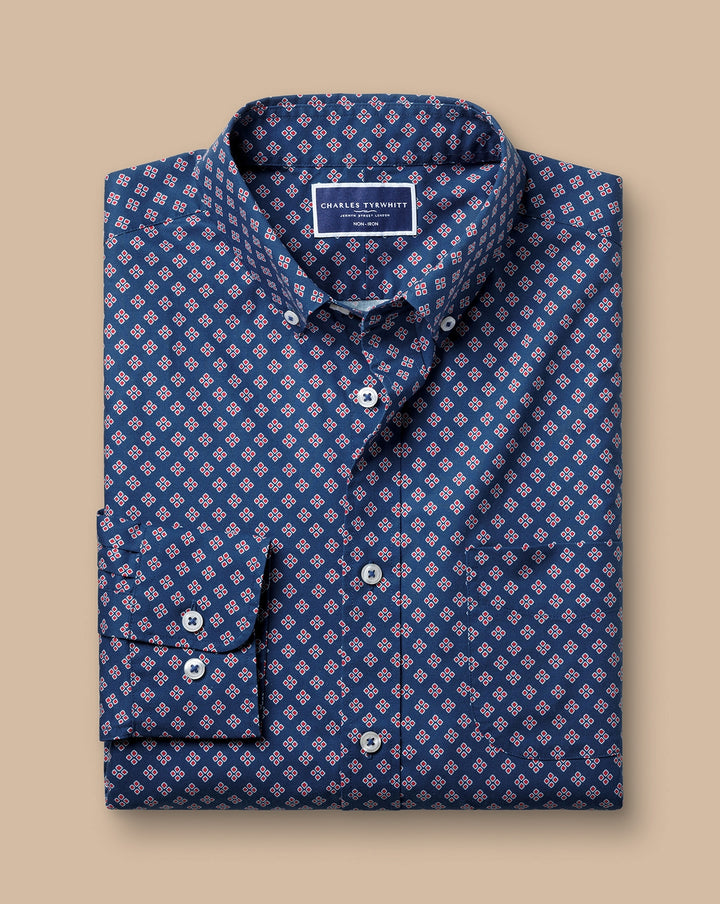 Charles Tyrwhitt Men L/S SF Button Down Printed Casual Shirt CSN0510