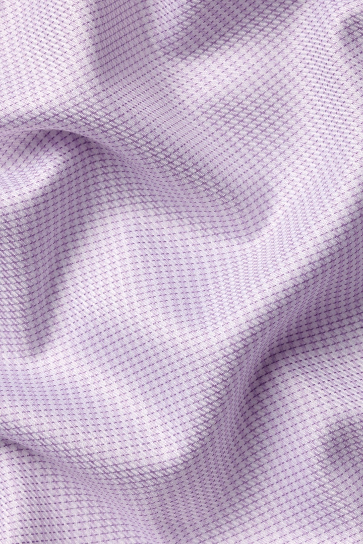 Lilac Non-Iron Stretch Greenwich Weave Cutaway Slim Fit Shirt