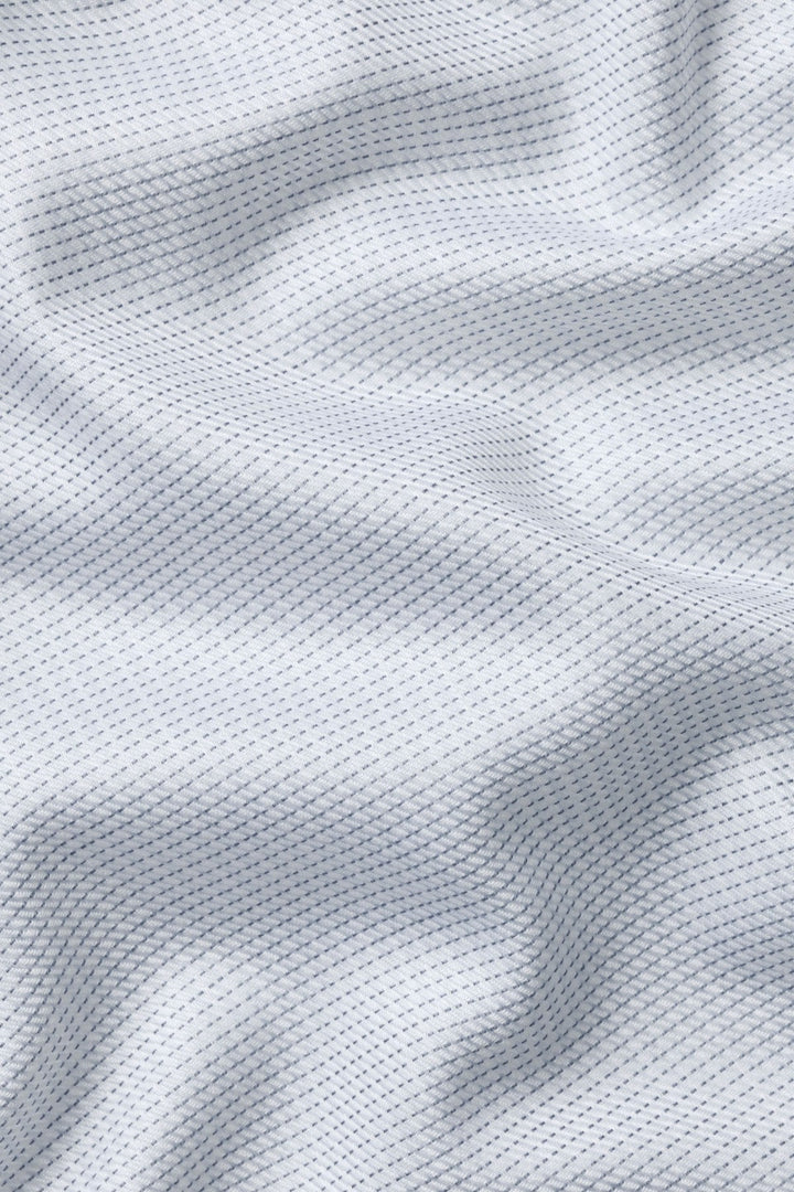 Silver Grey Non-Iron Stretch Greenwich Weave Cutaway Slim Fit Shirt