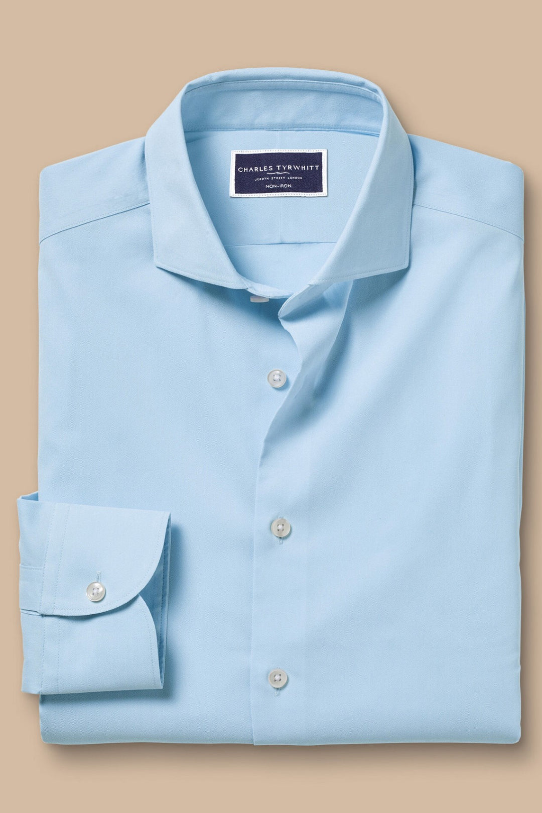 Sky Blue Non-Iron Stretch Twill Slim Fit Shirt