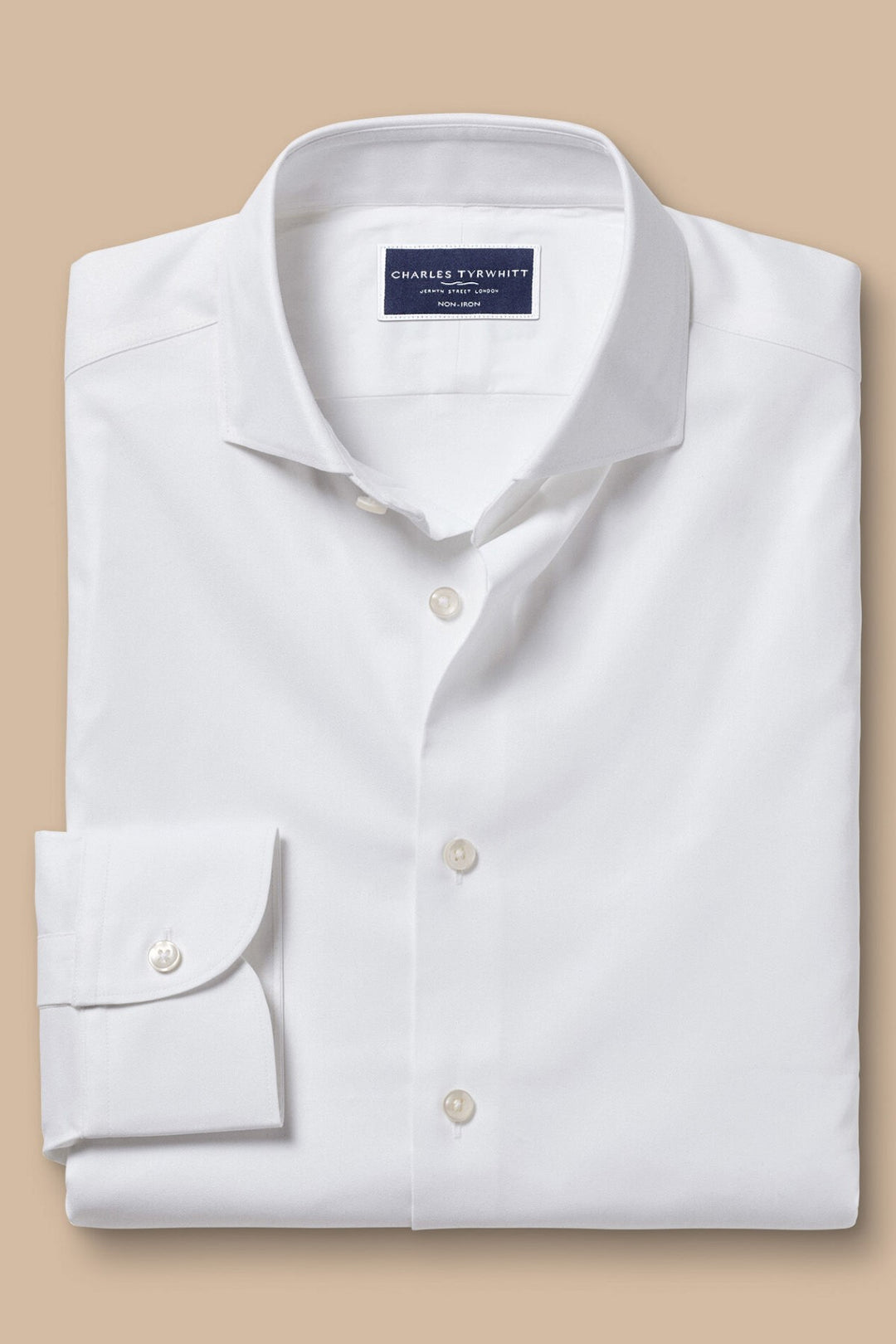 White Non-Iron Stretch Twill Slim Fit Shirt