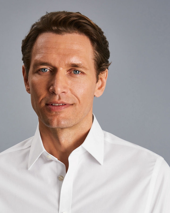 White Non-Iron Poplin Slim Fit Shirt