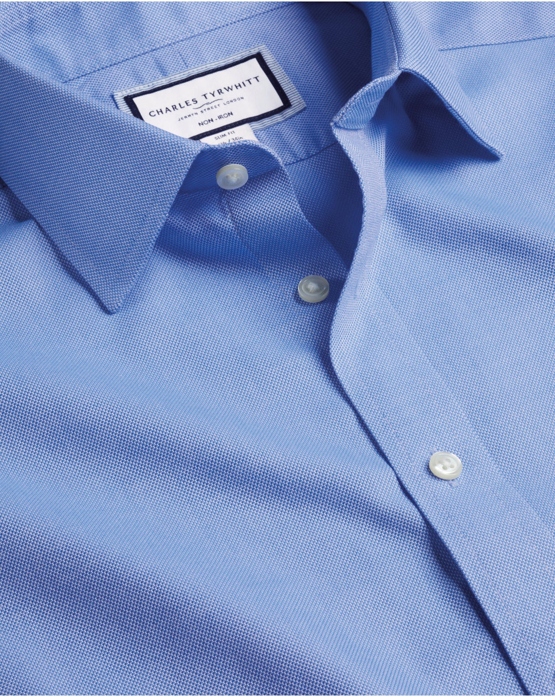 Ocean Blue Non-Iron Royal Oxford Slim Fit Shirt