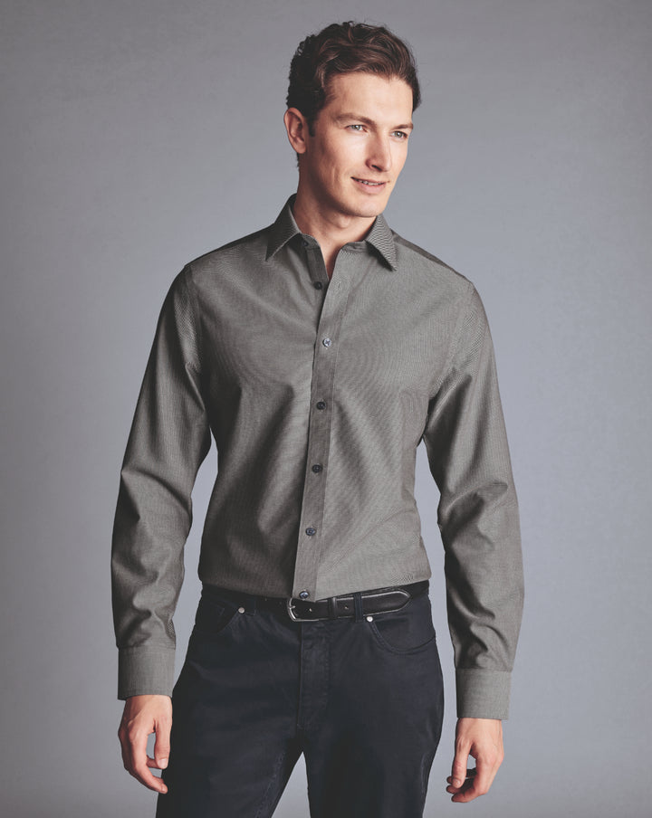 CT Grey Non-Iron Royal Oxford Slim Fit Shirt FON0219GRY