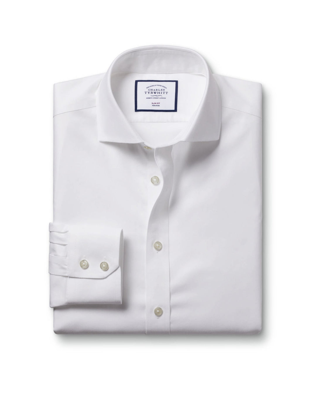 White Non Iron Twill Cutaway Slim Fit Shirt