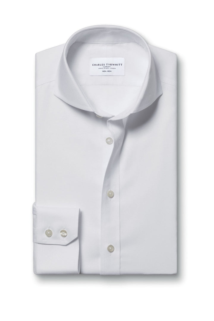 White Non-Iron Twill Extreme Cutaway Slim Fit Shirt