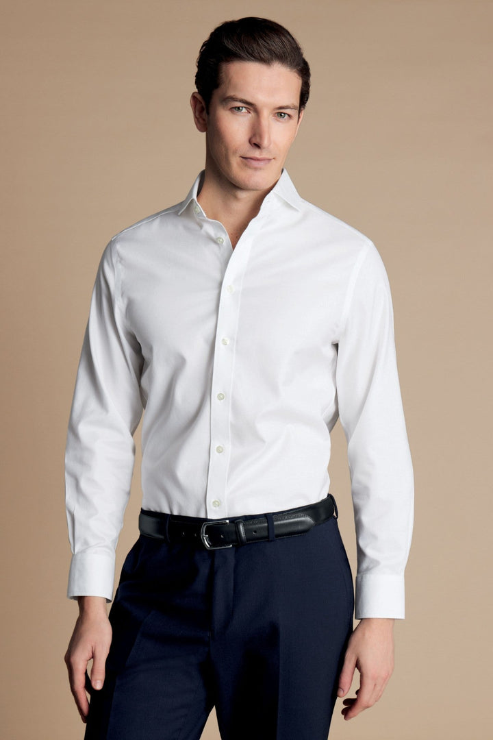 White Non-Iron Twill Extreme Cutaway Slim Fit Shirt