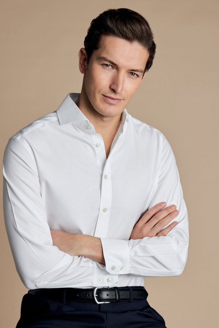 White Non-Iron Twill Extreme Cutaway Slim Fit Shirt