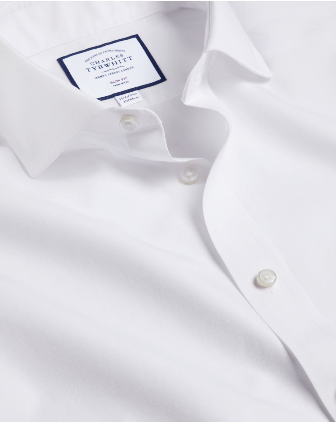 White Non-Iron Poplin Cutaway Slim Fit Shirt FON0671WHT