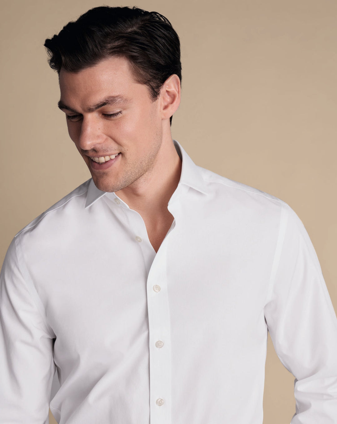 White Non-Iron Poplin Cutaway Slim Fit Shirt