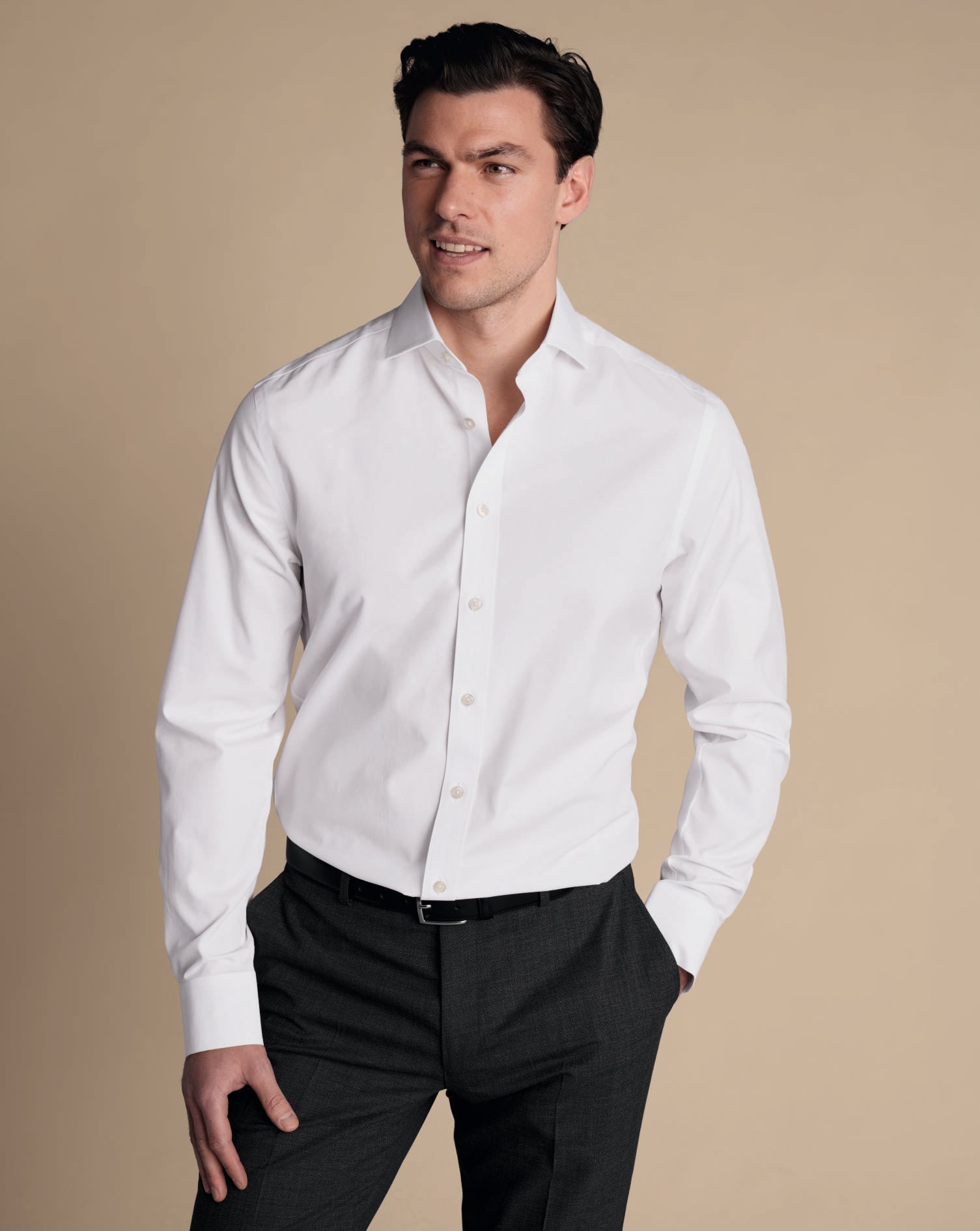 White Non-Iron Poplin Cutaway Slim Fit Shirt – Enem Store - Online ...