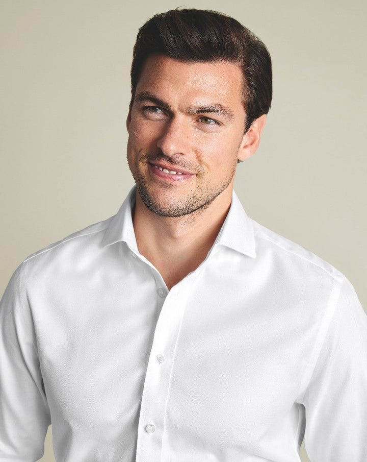 White Non-Iron Herringbone Classic Fit Shirt