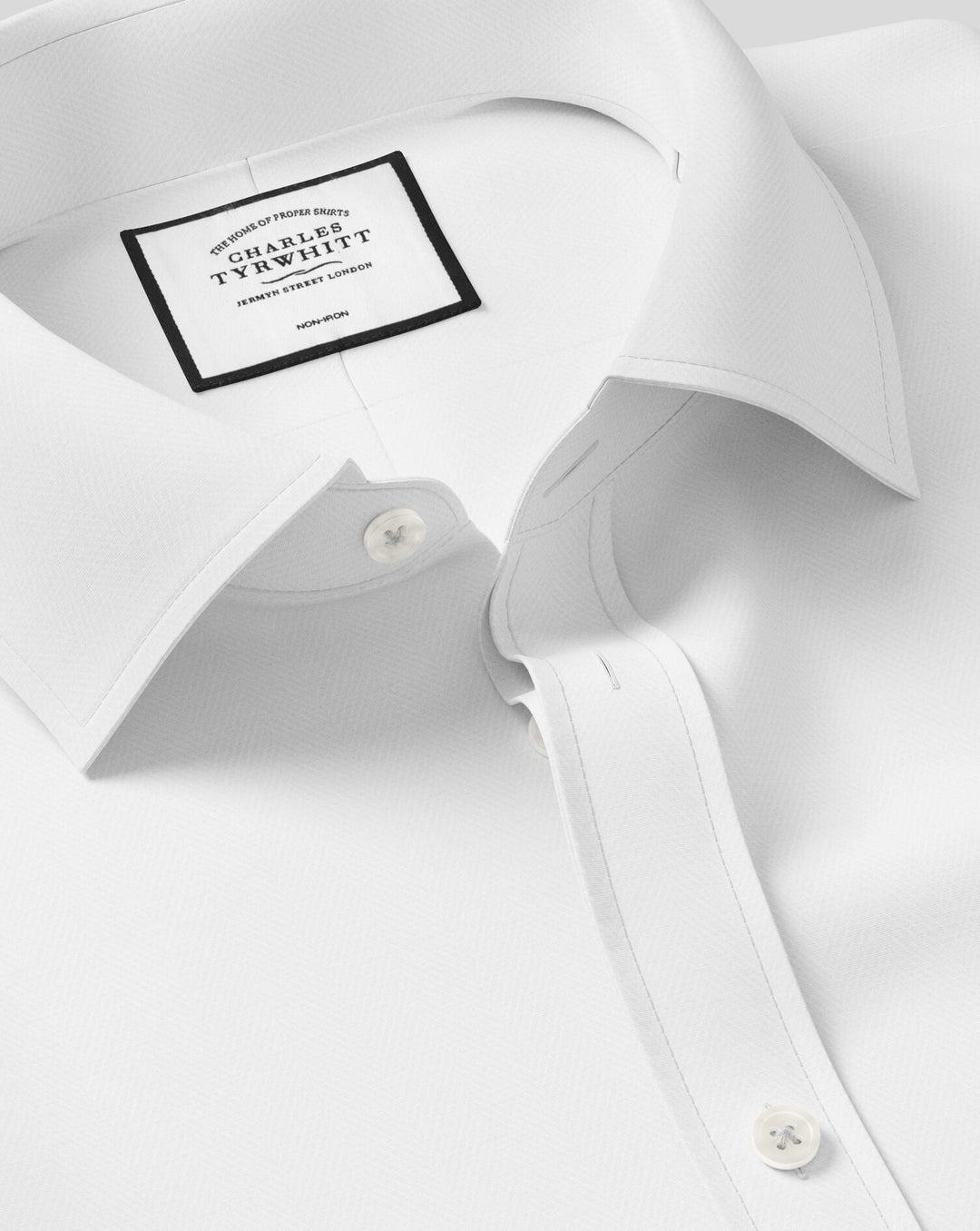 White Non-Iron Herringbone Classic Fit Shirt