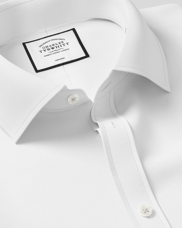 White Non-Iron Herringbone Classic Fit Shirt