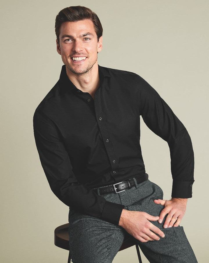 Black Non-Iron Poplin Classic Fit Shirt