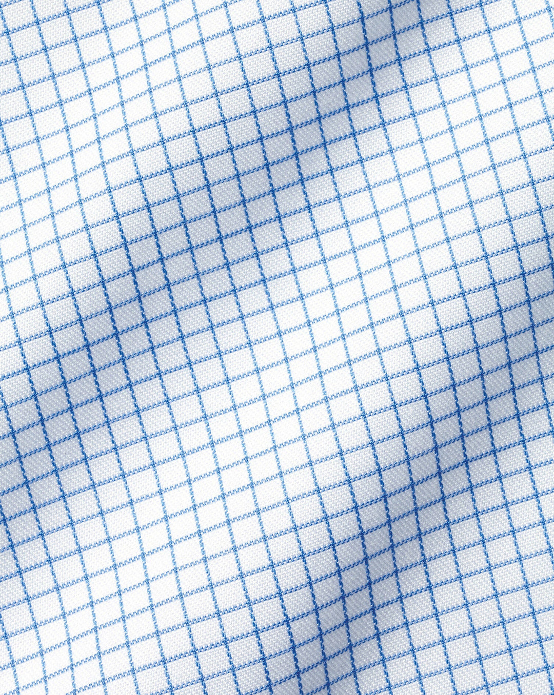 Charles Tyrwhitt Cornflower Blue Non Iron Twill Mini Grid Check Slim Fit Shirt