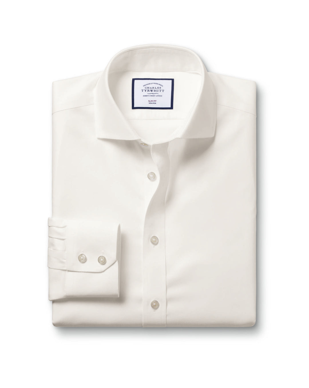 Ivory Non-Iron Twill Cutaway Slim Fit Shirt FON2405VRY