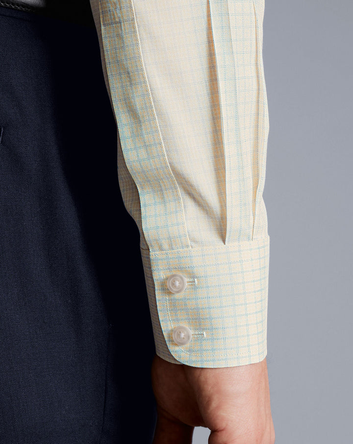 Lemon Non-Iron Twill Double Check Slim Fit Shirt