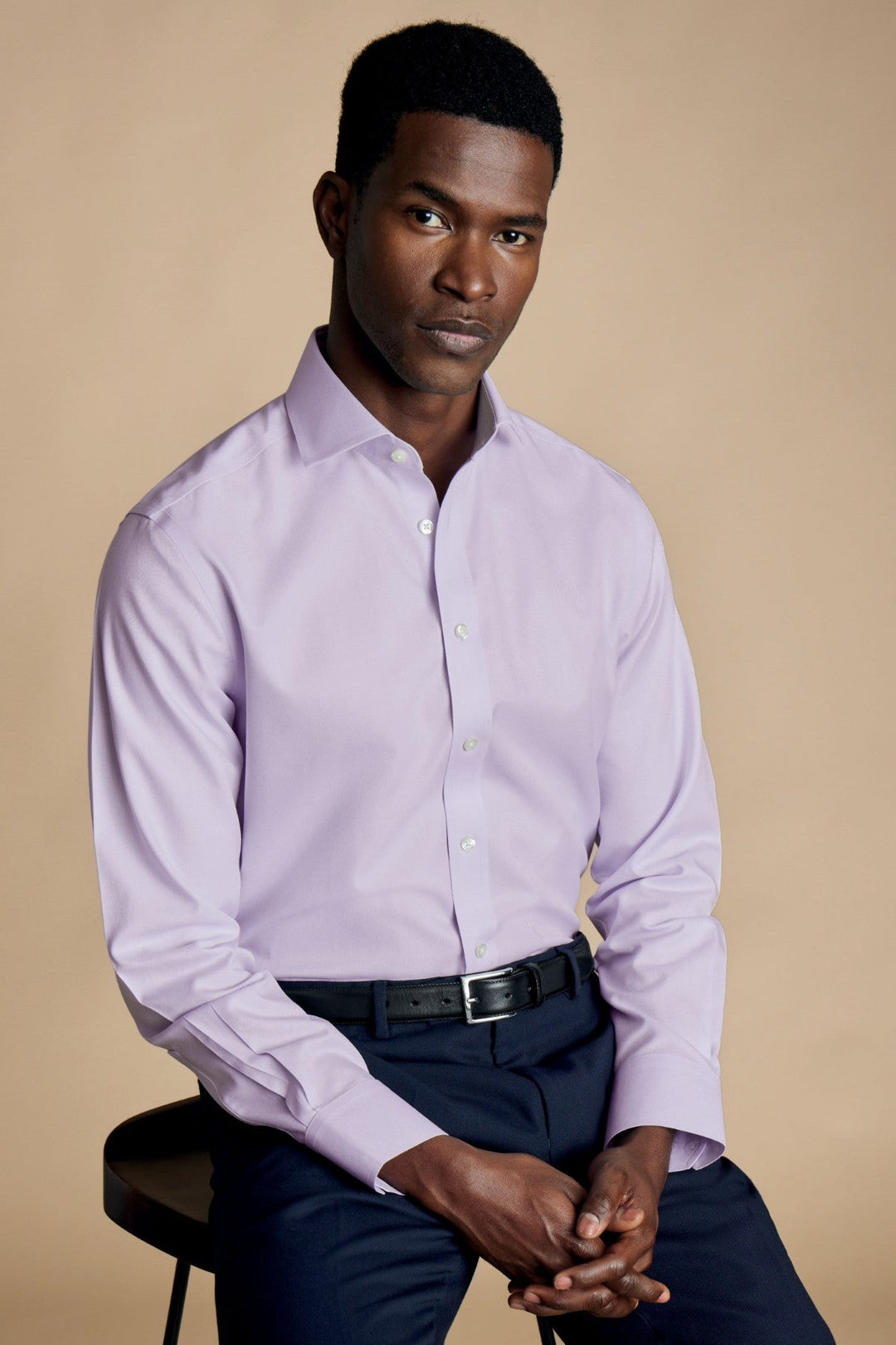 Lilac Purple Non-Iron Twill Cutaway Slim Fit Shirt