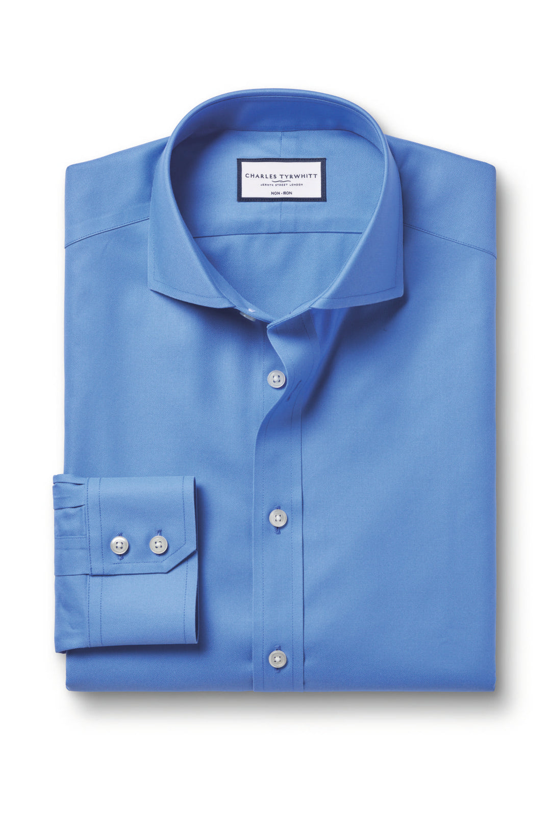 Ocean Blue Non-Iron Twill Cutaway Slim Fit Shirt