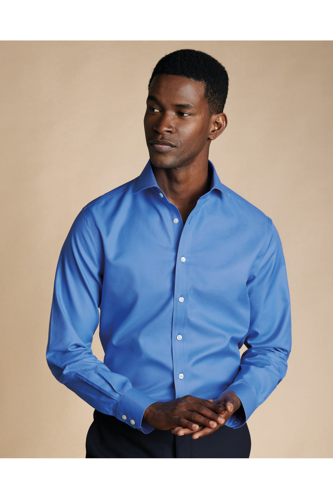 Ocean Blue Non-Iron Twill Cutaway Slim Fit Shirt