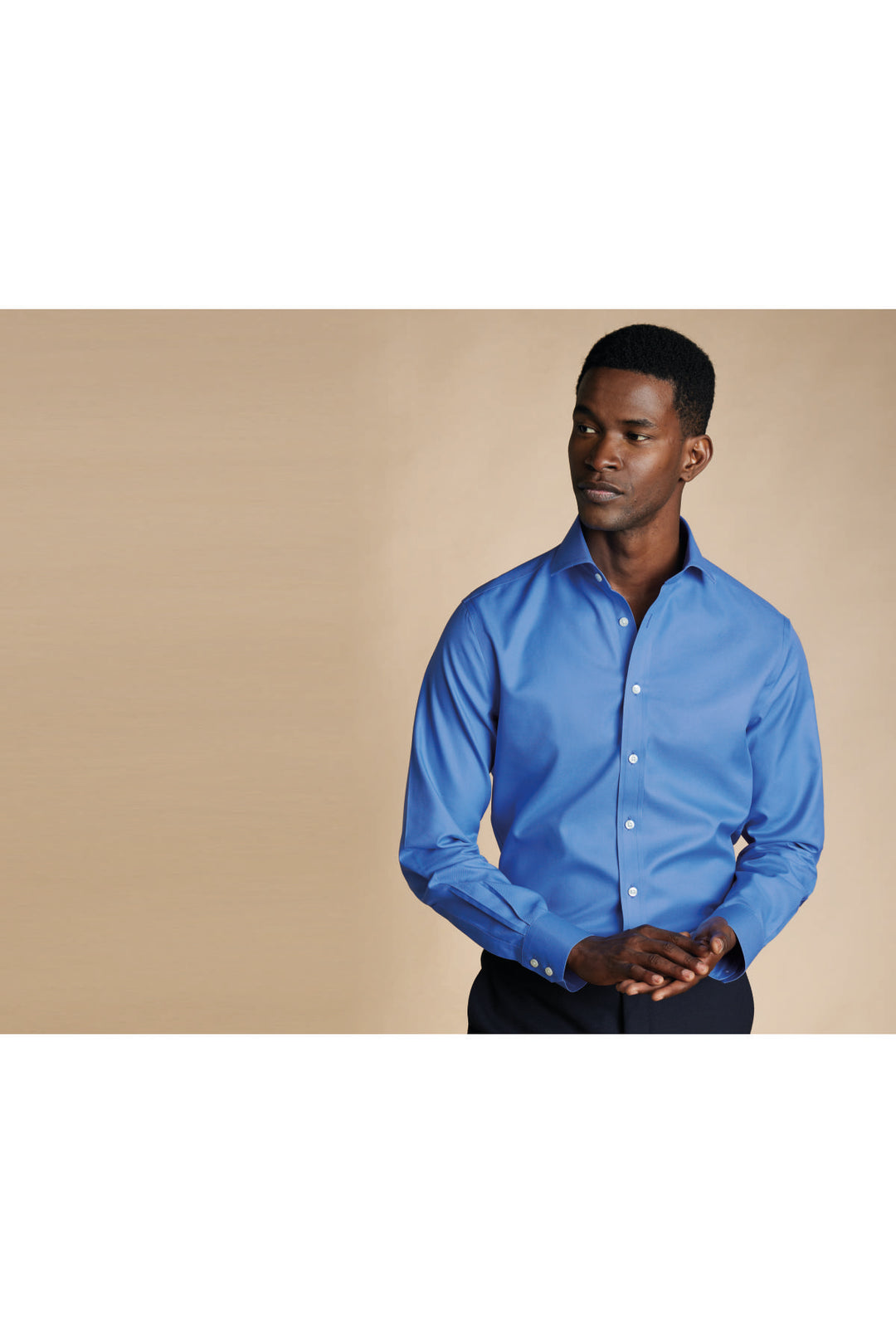 Ocean Blue Non-Iron Twill Cutaway Slim Fit Shirt