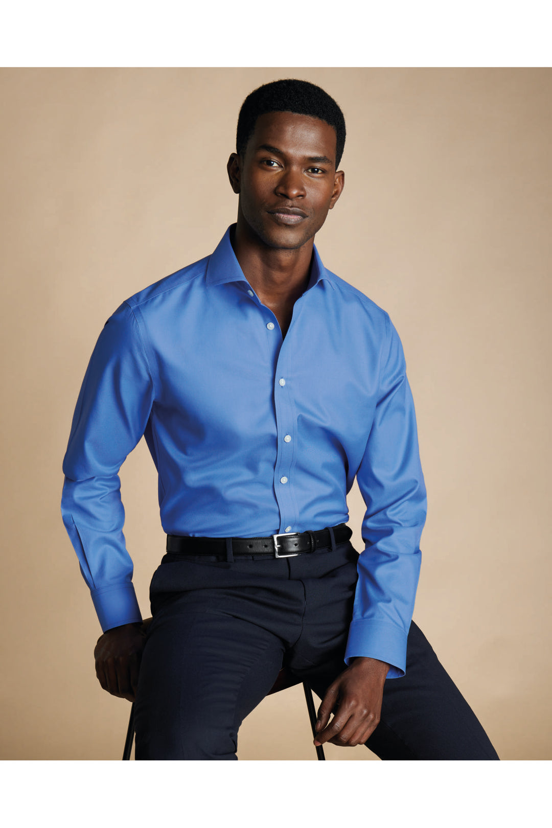 Ocean Blue Non-Iron Twill Cutaway Slim Fit Shirt