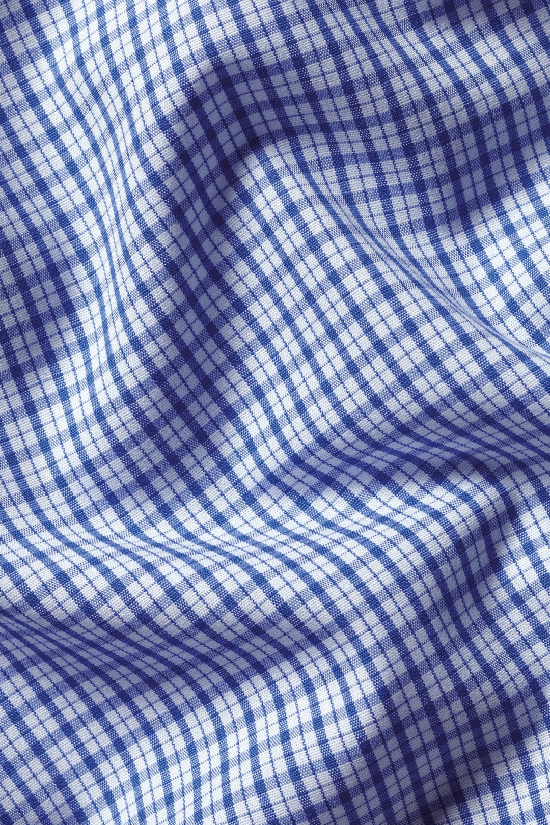 Cobalt Blue Grid Check Non-Iron Poplin Cutaway Slim Fit Shirt